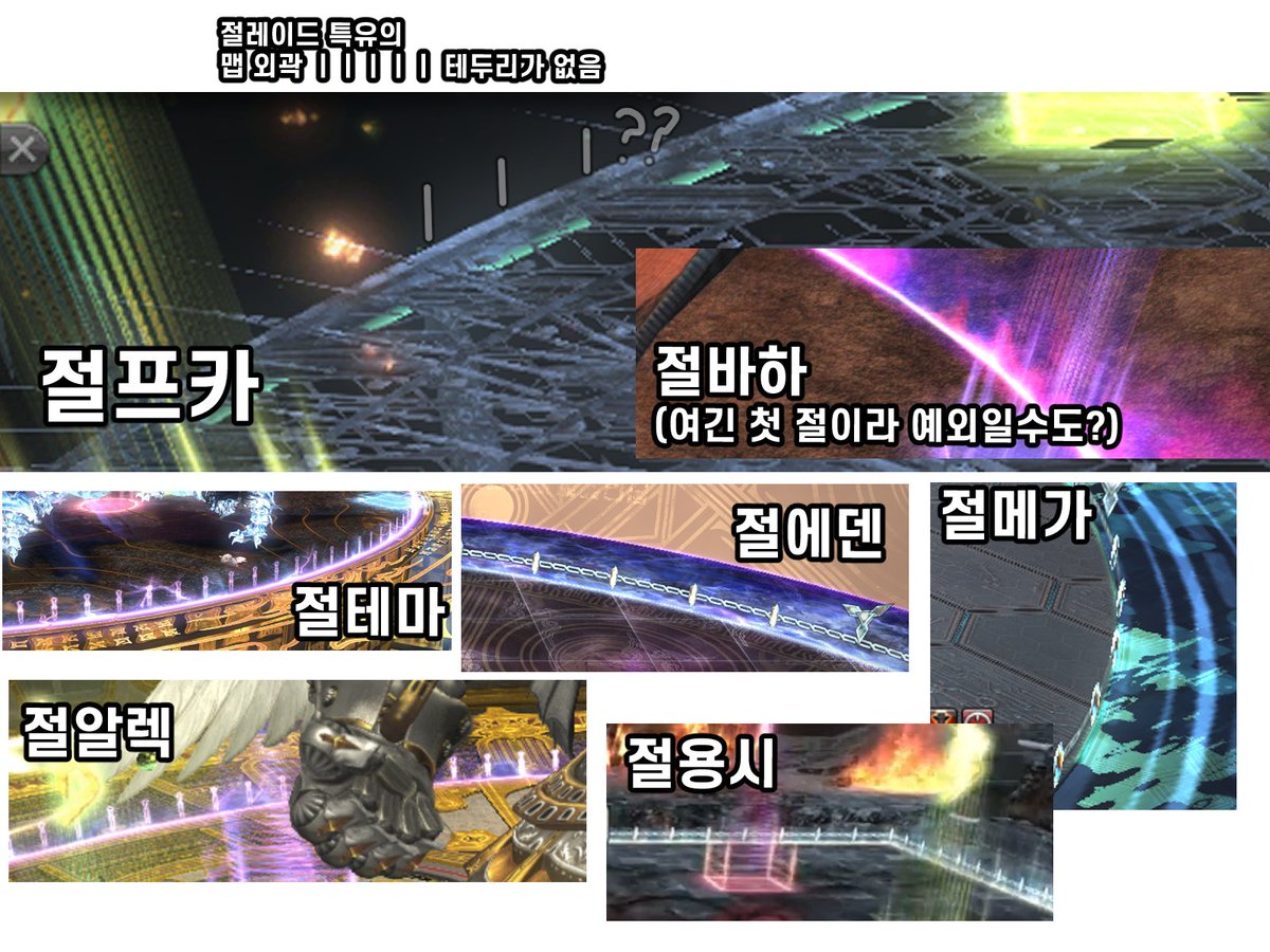39_FF14's tweet photo. 에에~ 방금 알아챘는데 절프카 맵 테두리에 그게 없어
그...
절레이드 특유의 ㅣㅣㅣㅣㅣ 표식이

(1~3페이즈 전부 없었음) https://t.co/AwTpjUfEYw