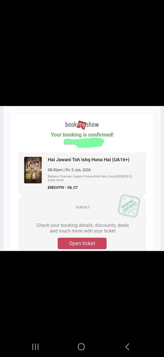 KrishikaAgrawa8's tweet photo. Booked booked booked🥳🥳 Can't wait to watch Jass on the big screen super soon✨️✨️🫶 What are you guys waiting for book your tickets fast!!! All the best @Varun_dvn 🤗❤️🤞 https://t.co/0D17QZRi4Z