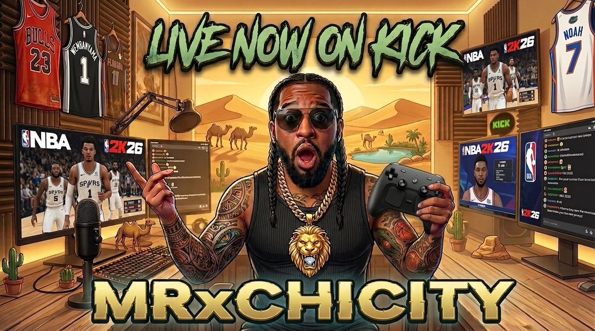 MRxChiCity's tweet photo. 🟢LIVE NOW on @KICK 🟢 

https://t.co/8bEZZa4PGN

--Caleb Williams on the Cover of Madden 🐻⬇️
--Just Chatting into 2K Runs 🎮🏀 
--Kick Partner 30th Stream 🤩 
--Happy Hump Day 🐫 
--Follow me on @CLUB  🕺🏽

https://t.co/Y6x0WW5m9R

@kickcommunity @NBA2K @LD2K 

#PickKICK #MRxCHICITY #supportsmallstreamers #livestream #kick #PickKick #podcast #podcasts #club #CFamtheBestFam #nba2k26 #2kcommunity