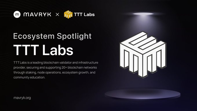 ttt_lab's tweet photo. TTT is honored to become one of the validators supporting the Mavryk Mainnet.

@MavrykNetwork - Tokenizing Real-World Assets &amp; integrating w/DeFi | $10B+ RWA tokenization deal SIGNED | Powered by $MVRK - a purpose-built Layer 1 blockchain.  

#TTT #MavrkyNetwork https://t.co/ZCxerlVBd7