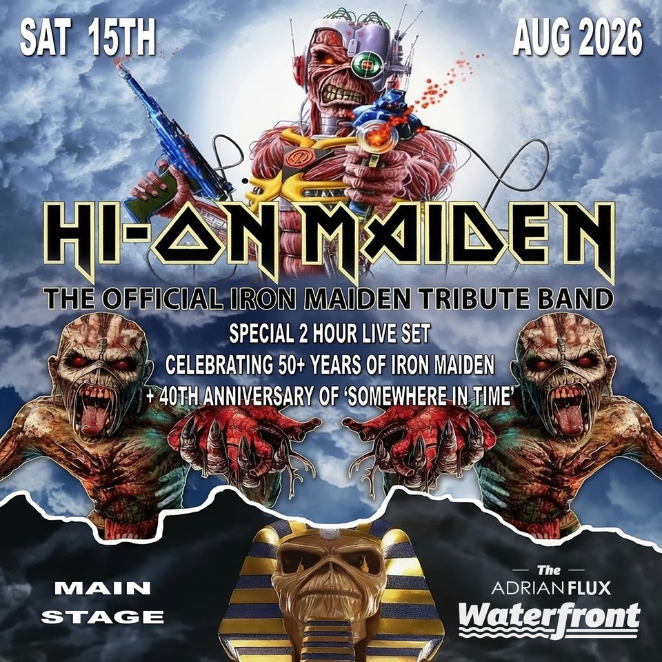 WaterfrontNR1's tweet photo. 🚨JUST ANNOUNCED🚨

Hi-On Maiden are back!!!! with a special  2 hour live set, Maiden back drops and of course Iron Maiden’s Eddie on stage! Celebrating the 40th Anniversary of ’Somewhere In Time’ and over 50 years of Iron Maiden.

ON SALE NOW!
🔗 https://t.co/7E9WLdjMFP 🔗 https://t.co/jlYWYzDRW3