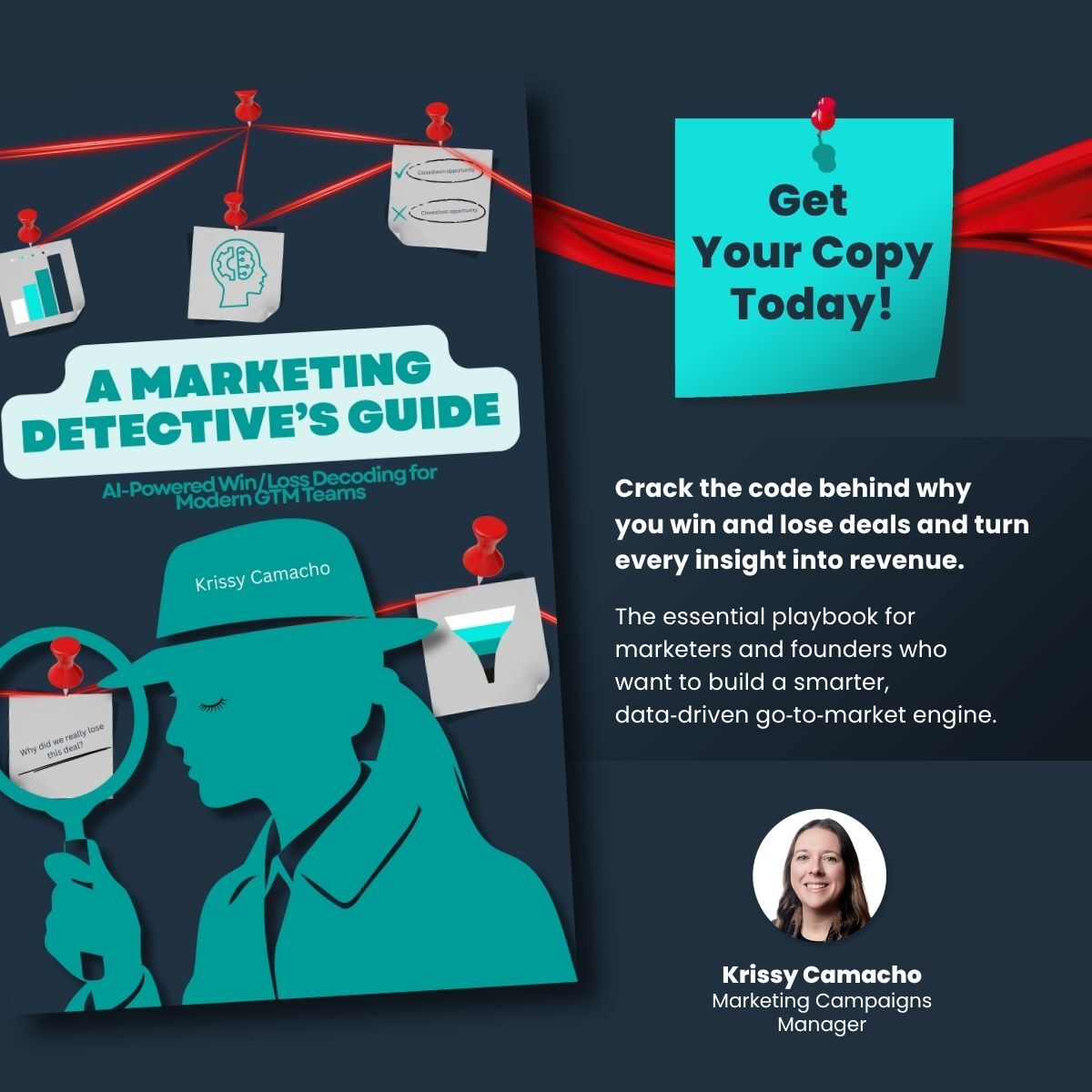 CyberEdgeGroup's tweet photo. Krissy Camacho just wrote the book on win/loss.  A Marketing Detective's Guide to AI-Powered Win/Loss Decoding is out now, and it's a genuinely practical read for any GTM team tired of guessing why deals go the way they do. Congratulations, Krissy 👏

Buy: https://t.co/01GzkHHTAt https://t.co/n1mILATUlV