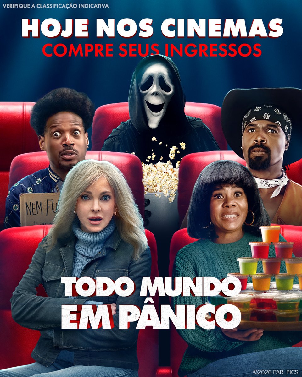 ParamountBrasil's tweet photo. Chegou o dia de encontrar seus amigos e cruzar TODOS OS LIMITES DO HUMOR! Todo Mundo Em Pânico estreia HOJE, somente nos cinemas. Garanta seu ingresso!