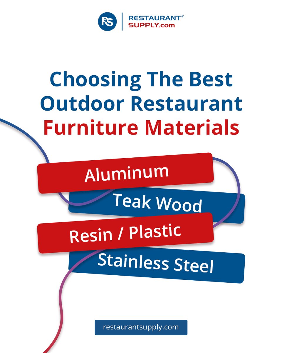 Rest_Supply's tweet photo. Outdoor restaurant furniture needs to handle weather, daily traffic, and constant use.

Aluminum is rust-resistant.
Teak adds a premium look.
Resin is affordable and easy to maintain.
Stainless steel offers long-term strength.

🔗 Read more: https://t.co/39BOGftXwG https://t.co/lExB4Rkrby