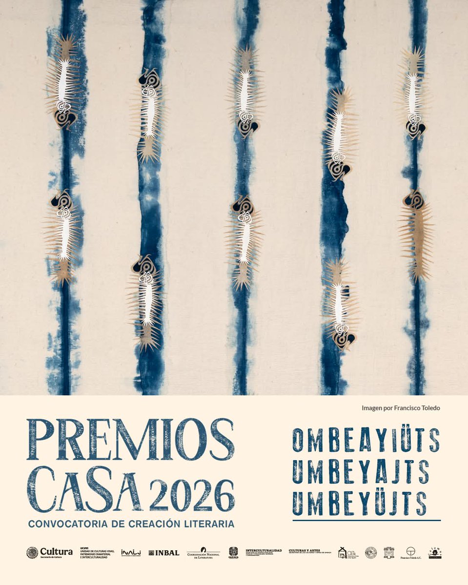 INALIMEXICO's tweet photo. ¡Difúndelo! 📢

🗣 Eres hablante de Ombeayiüts/Umbeyajts/Umbeyüjts (#Huave), participa en las convocatorias de creación literaria #PremiosCaSa 2026

📝 ¡Consulta las bases! 👉 🔗 https://t.co/c53BEr17BO 🔗

#MéxicoPluricultural 🇲🇽    #LenguasIndígenas https://t.co/rABwgv1eTK