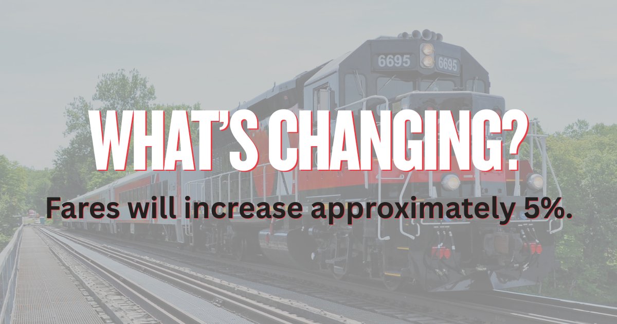 hartfordline's tweet photo. Starting July 1, 2026, fares on CTrail Hartford Line, CTrail Shore Line East, and Metro-North Railroad services in Connecticut will increase by approximately 5%.

➡️For the most up-to-date fare information, visit https://t.co/PE1YPtCiu8 https://t.co/V5hphbGeF7