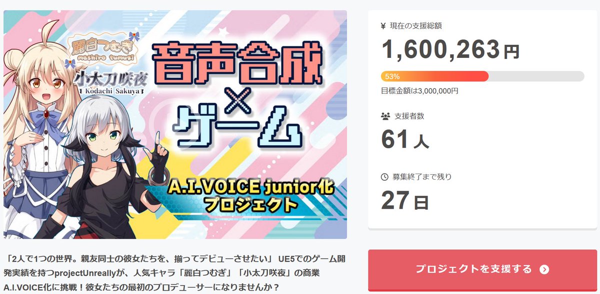 mashiro_tumugi's tweet photo. あっあっ…　わあぁ～！
支援金が160万台に到達しました！
ほんっとうにありがとうございます。
皆様のおかげで着実に、夢が現実になろうとしています！

支援総額 1,600,263円
支援者数 61人
あと27日

応援よろしくお願いします！ https://t.co/NyYYbVIzGM