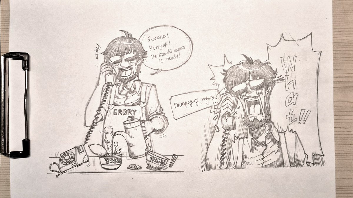 GarageArts_Max's tweet photo. I did some sketching to direct the story in a cartoon style.
Drawing is a fun thing to do.😊

🔥NEVER GIVE UP! NEVER SURRENDER!🔥
#indiedev #mecha https://t.co/Tme7WhQNb7
