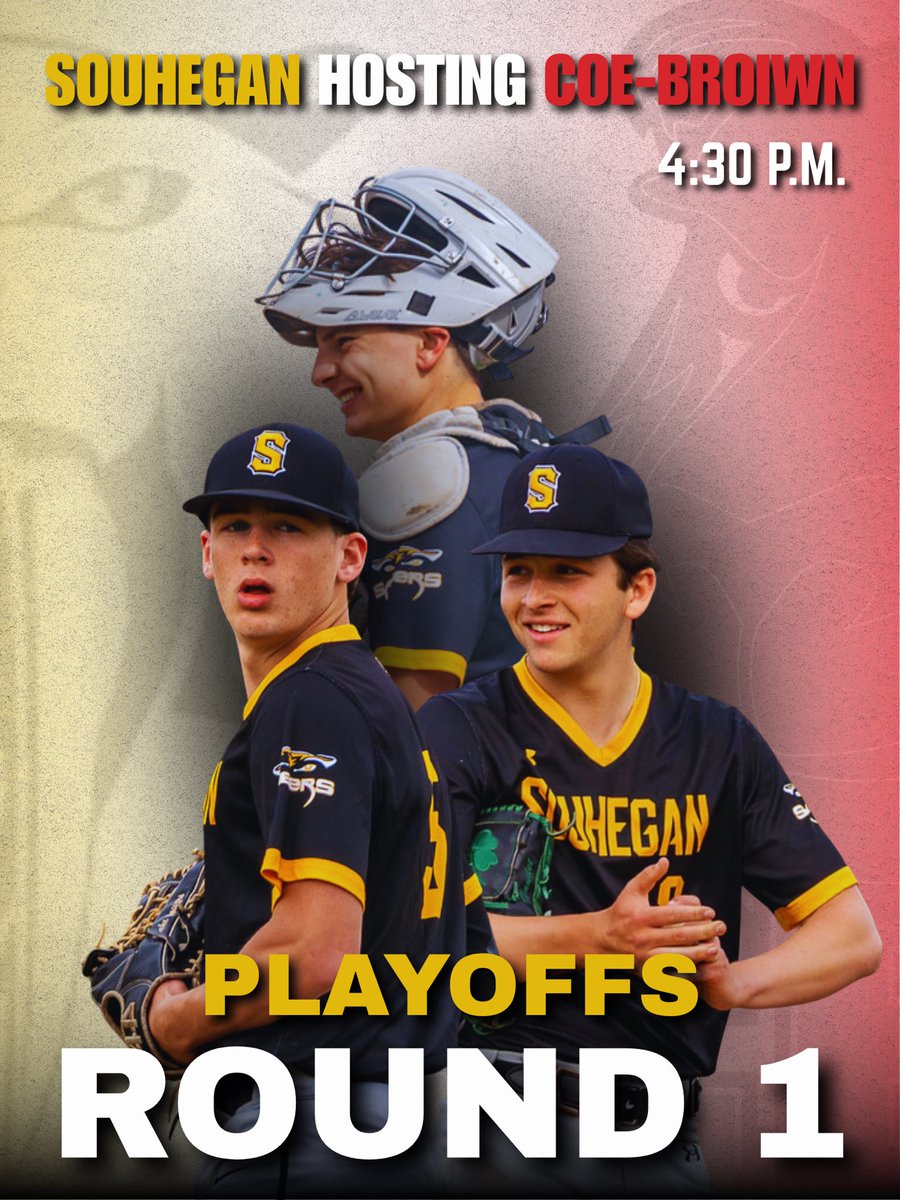 SabersBaseball's tweet photo. Round one of the Playoffs today! We will hosting Coe-Brown. 1st pitch 430! Game 7 mentality! Go Saber. #team34 https://t.co/8eArhv489C