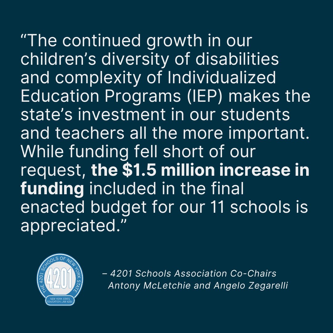 4201Schools's tweet photo. The 4201 Schools react to the passage of the 2026-2027 NYS Budget. Please see the statement below or visit our website at: https://t.co/vUKJsCdTEs

Thank you to Education Chairs @ShelleyBMayer & @Benedetto4NY for your continued advocacy and support. #SupportOurStudents #FundThe4201s