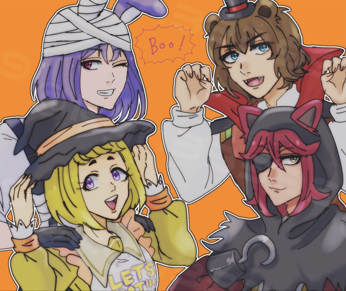 kgn33399's tweet photo. 例のハロウィン衣装の無印組(季節外れだけど🎃) https://t.co/nzLSQZYSXP