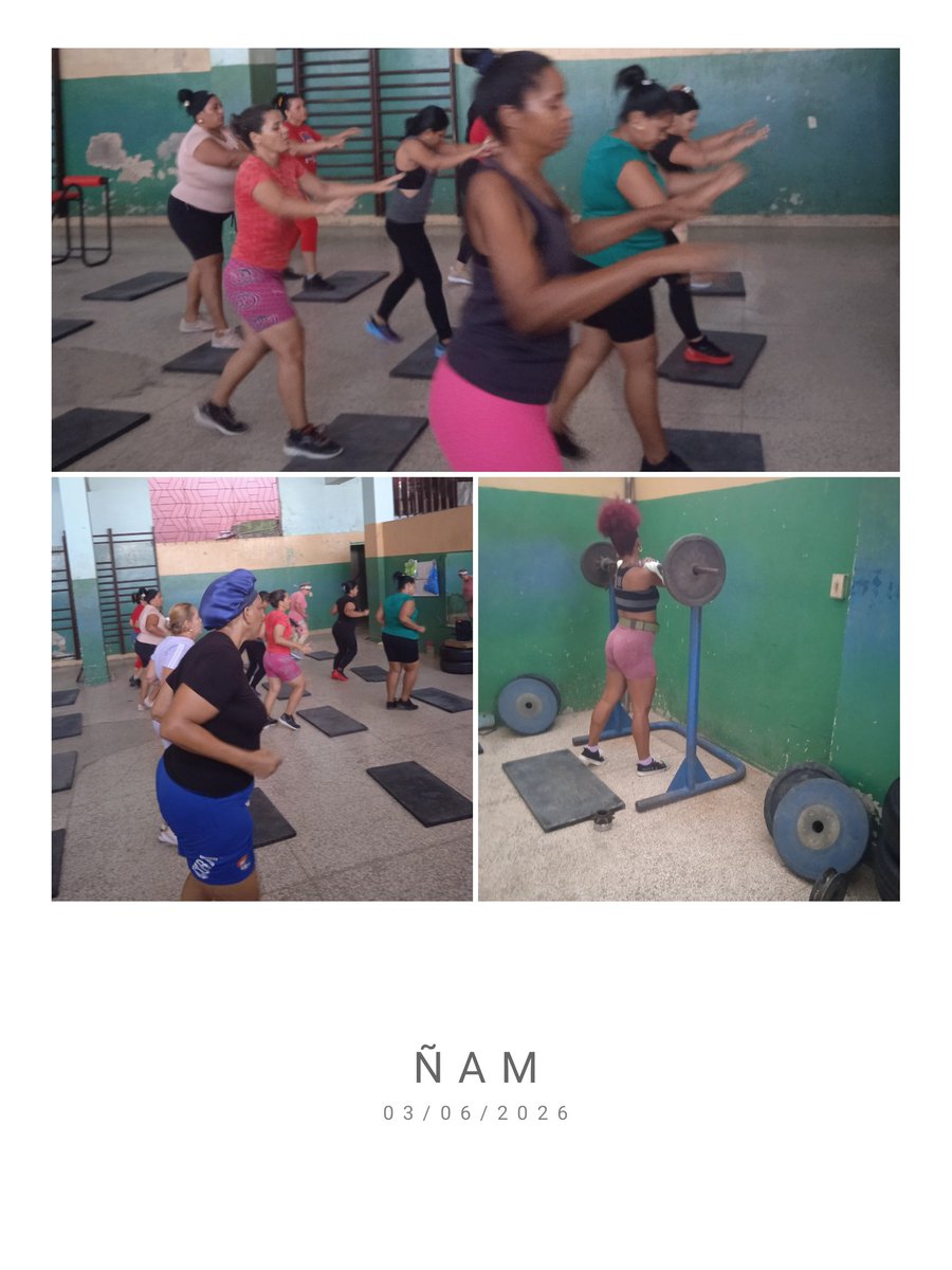 DoraidaMR's tweet photo. Miércoles relajado en el Gimnasio de Cultura Física # de Guantánamo con entusiasmó, alegría, buena energía continua nuestra labor, VISÍTANOS. 
#INDER
#Miguantanamotirradecampeones 
#GironVictoroso
#PatriaConFidel
#LaPatriaSeDefiende https://t.co/rmg0GvNz8c