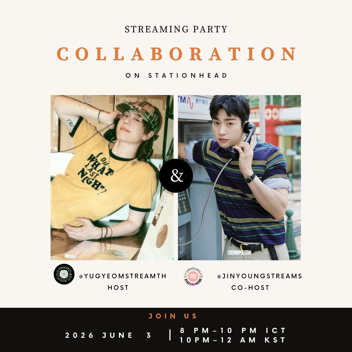 Pop7base's tweet photo. LIVE NOW! 💚

Join us for the #JINYOUNGxYUGYEOM Party on Stationhead!

Tonight, Yugyeom Stream TH and Jinyoung Streams are coming together for a special collaboration party to celebrate and support both Jinyoung and Yugyeom.

Enjoy great music, fun conversations, and a chance to stream alongside fellow Ahgases from around the world. Whether you’re Team Jinyoung, Team Yugyeom, or proudly both, we’d love to see you there! 💚

🔗 https://t.co/XvuvIcpl1u

Come hang out, enjoy the music, and let’s stream together!

#SaidandDone
#JINYOUNG @JINYOUNG
#YUGYEOM @yugyeom
#YugyeomStreamTHpart