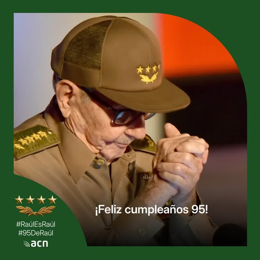 Ciri2015's tweet photo. “Creo fervientemente en la fuerza y el valor del ejemplo y la comprensión de mis compatriotas, y mientras viva estaré listo con el pie en el estribo para defender a la Patria, la Revolución y el socialismo». #RaúlEsRaúl 
Feliz cumpleaños General de Ejército!
#95DeRaúl https://t.co/Y0hB195tRA