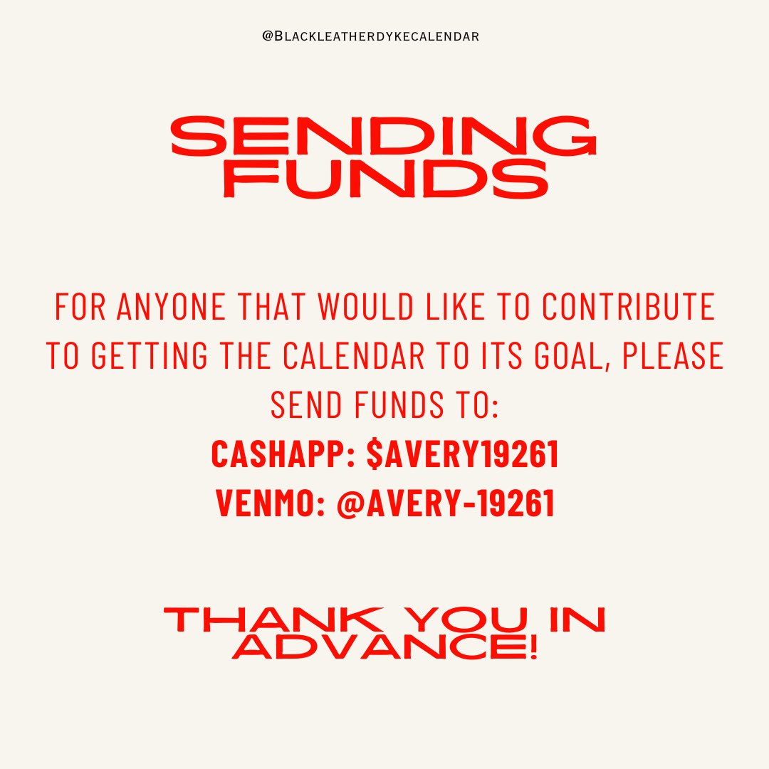 averyxcarter's tweet photo. My project, the Black Leatherdyke Calendar still needs your help! Our fundraiser raised $2541, but our goal is 4,000. 

Please donate if you can and share far &amp; wide! Thank you ❤️🖤💙 https://t.co/bgIFpLwTHM