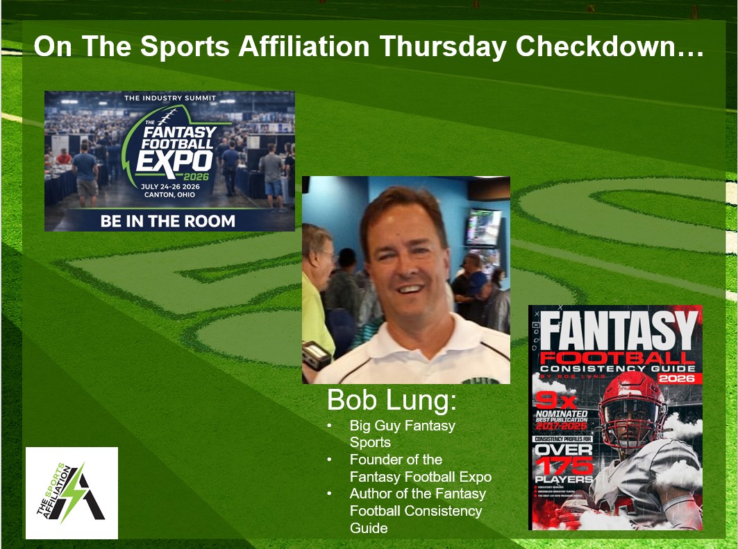 RBrusuelas_FF's tweet photo. Wow... our guest on @TheSportsAffili Thursday Checkdown (7pm EDT) is Bob Lung @bob_lung. We'll talk about the Fantasy Football Expo and his Fantasy Football Consistency Guide. Hope you join us! Link to show: https://t.co/7XPXoMXA3j https://t.co/skWeYgv1nB