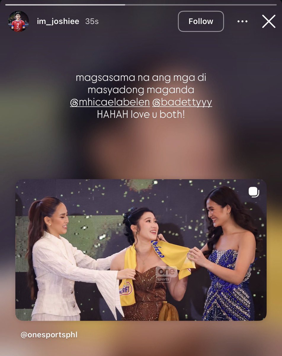 jianfics's tweet photo. magsasama na ang mga di masyadong maganda bella detdet - josh ybañez

AYAN NA SHEA 😭 #PVLDraft #PVL2026 https://t.co/O7M6a3Xp8f