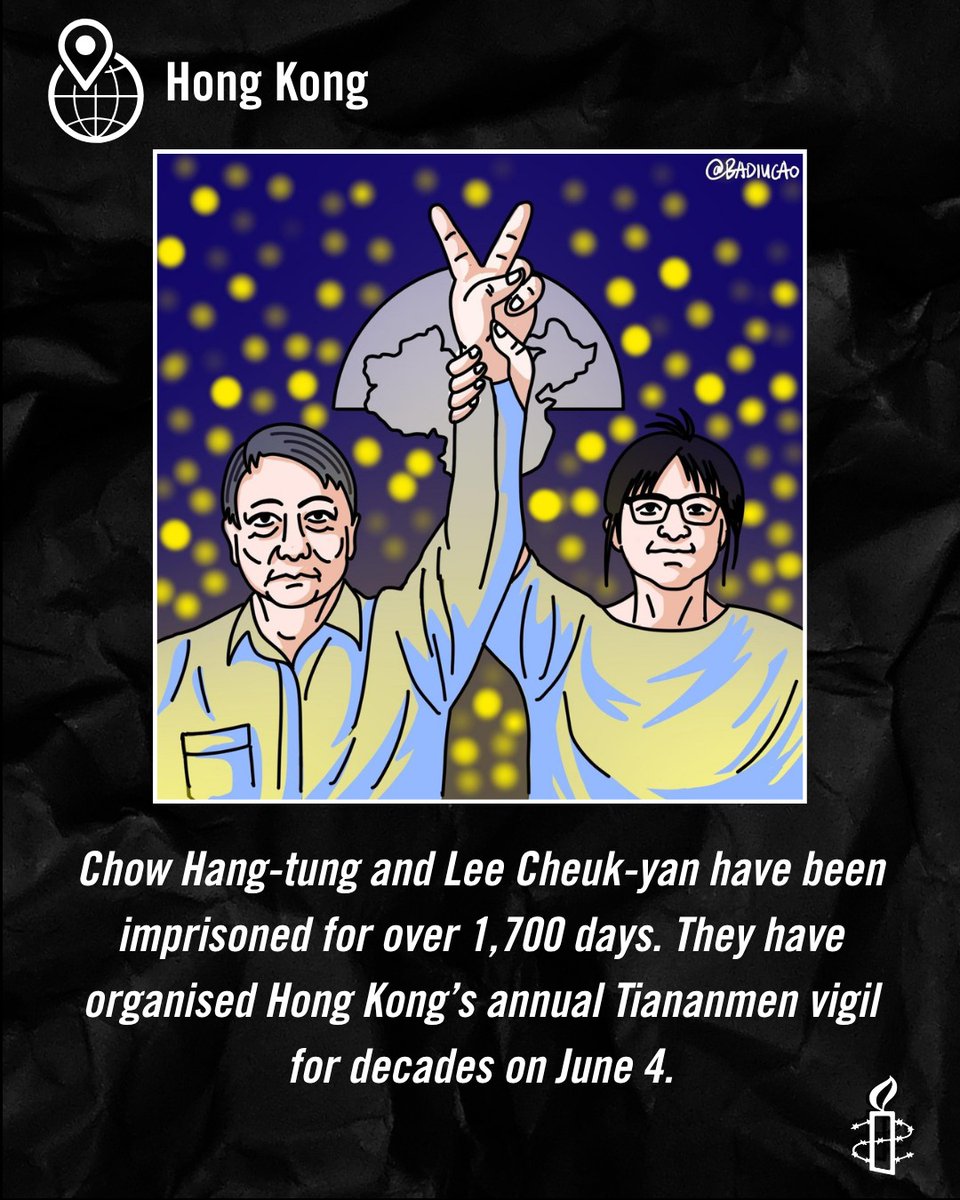 hkdc_us's tweet photo. Good to see @amnestyOz w/ help of @badiucao advocating for #HongKong #PoliticalPrisoners Chow Hang-tung &amp; Lee Cheuk-yan on the 37th anniversary of the #TiananmenMassacre. They deserve to be well-known worldwide &amp; will be remembered at the Sydney #June4 vigil at Chinese consulate. https://t.co/Co6nXqojdt