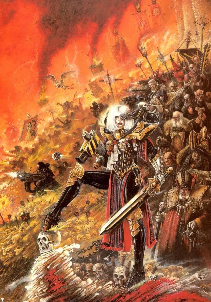 Chainsword40k's tweet photo. Warhammer legend has passed away. Rest in peace, John Blanche. His art was inspiring and defined 40K. To celebrate his memory, here are some of my favorite Blanche pieces. https://t.co/Mz0IawUJtK