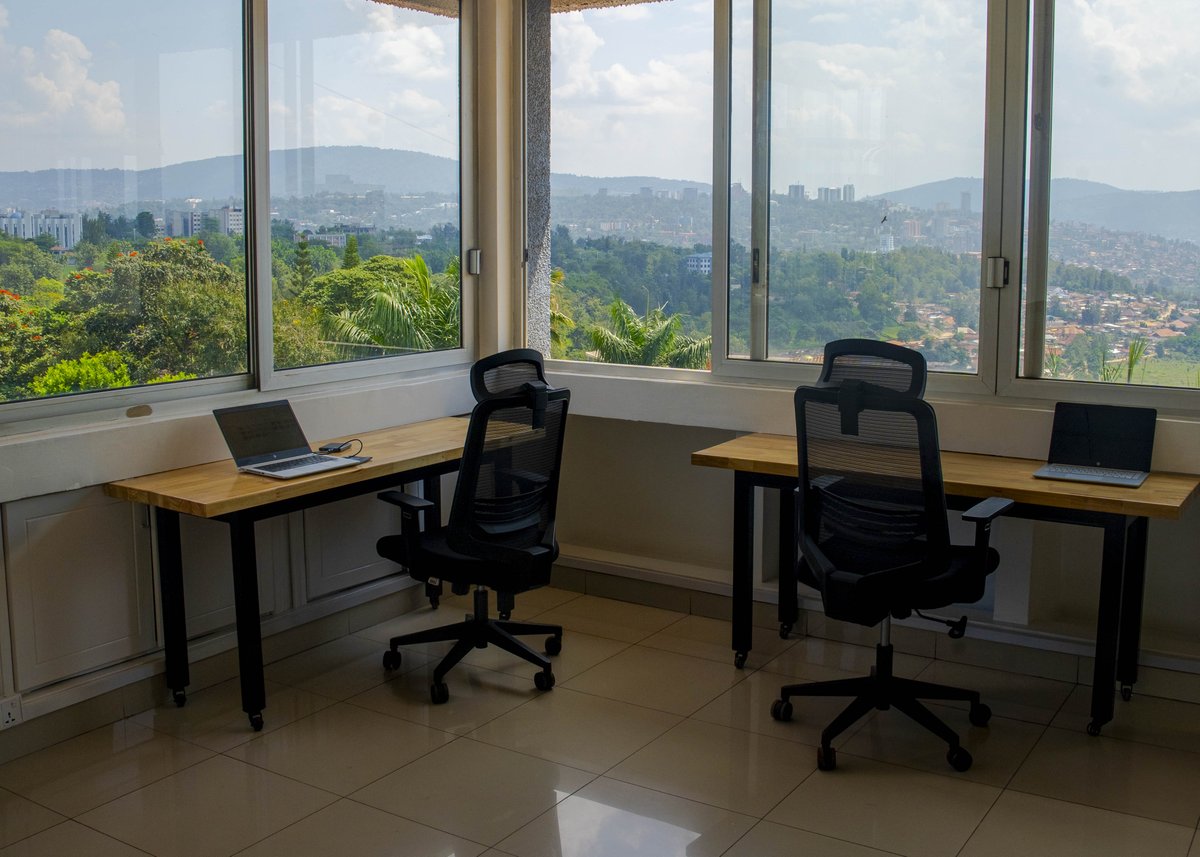 EBC_Rwanda's tweet photo. Looking for office space in Kigali? 👀

We've opened a limited number of desks at the EBCR offices in Kacyiru.
✅ Starlink Internet
✅ Meeting Room Access
✅ Parking &amp; Security
✅ Prime Location

Know someone looking? Tag them below 👇

#Kigali #RwandaBusiness #OfficeSpace #EBCR https://t.co/9tToKIrXLK