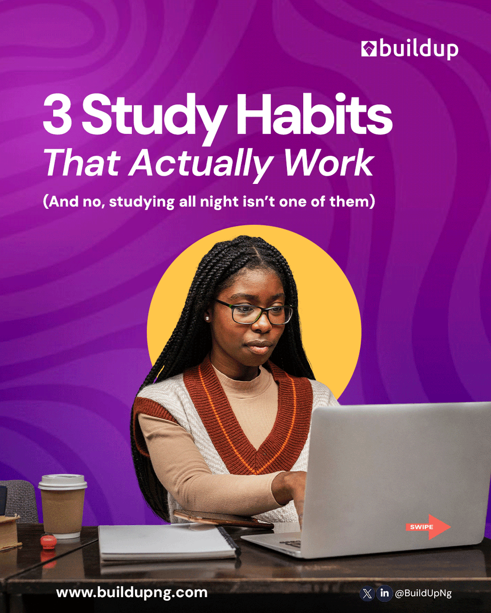 BuildUpNg's tweet photo. Start with these 3 simple habits and watch the difference in your learning journey 

At Buildup, we don’t just give you info, we help you learn for real. 💡

Which one do you already use? Drop in the comment section👇

#BuildUpCommunity #StudyTips #StudentLife #LearningMadeEasy https://t.co/QRZMuOkFFR