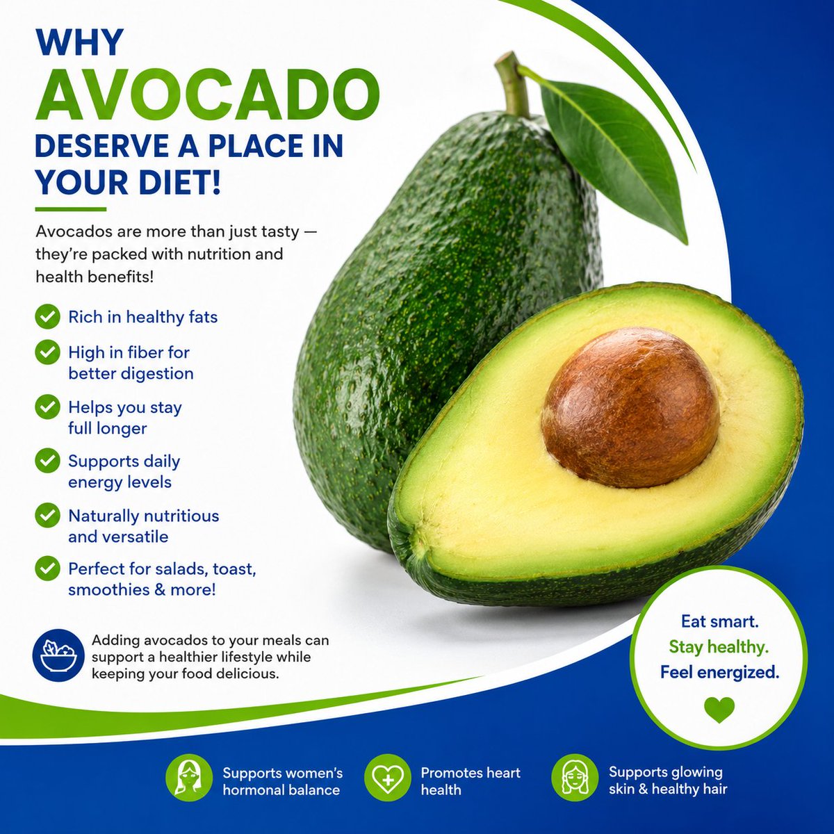 RightlivingF's tweet photo. 🥑 Avocados are nutrient powerhouse for women’s health!

✔️ Supports hormone balance
✔️ Aids digestion &amp; gut health
✔️ Boosts energy &amp; fullness
✔️ Promotes glowing skin &amp; hair
✔️ Great for reproductive &amp; overall wellness

Eat smart, feel better

#AvocadoHealth #HealthyLiving https://t.co/VHGEvHoELG