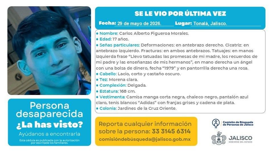 VMGlezR's tweet photo. Desaparece joven en Tonalá, Jalisco. https://t.co/5leUZ8vKsH
