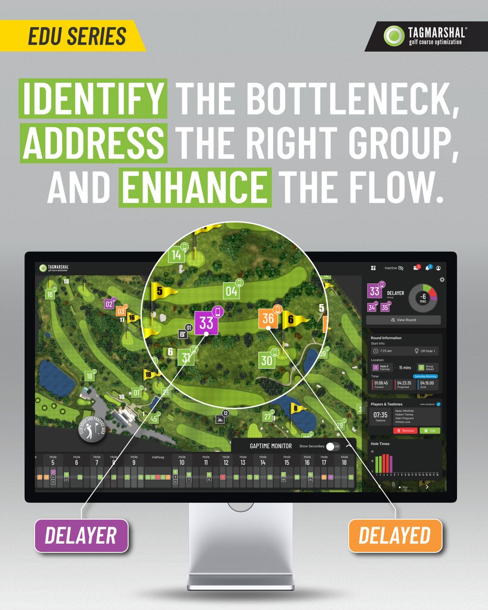 tagmarshal's tweet photo. Elite player experiences rely on consistent course flow. ⛳️

Tagmarshal’s Live Map ends pace of play guesswork by instantly identifying "delayers." This removes friction and drives member loyalty.

Read our full guide: https://t.co/rMTBQZAL4u https://t.co/VO2Xd9iLej