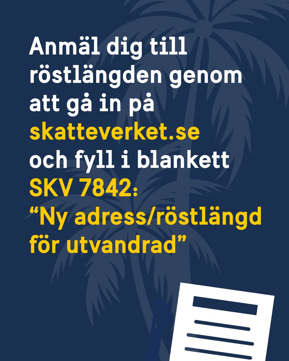 SwedeninCOL's tweet photo. 10 år som utlandssvensk? Anmäl dig till röstlängden på https://t.co/3m6rPWq7eA  för att få röstkort och material för brevröstning. https://t.co/IruaINFKZR