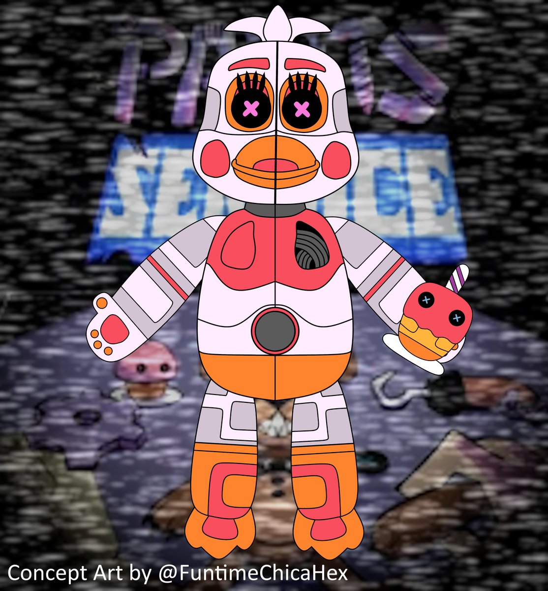 FuntimeChicaHex's tweet photo. Day 30 until the official Funtime Chica Hex plush is revealed!

(Render done by @/LazyCoffe19) https://t.co/68LwEBmnIL