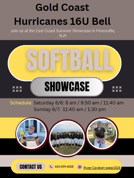 CayleighS2028's tweet photo. Come check me out this weekend at the East Coast Summer Showcase! #1stBase #Classof2028 #NotCommitted #Softball #TravelBall #GoldCoastHurricanes https://t.co/0eHocQweKY