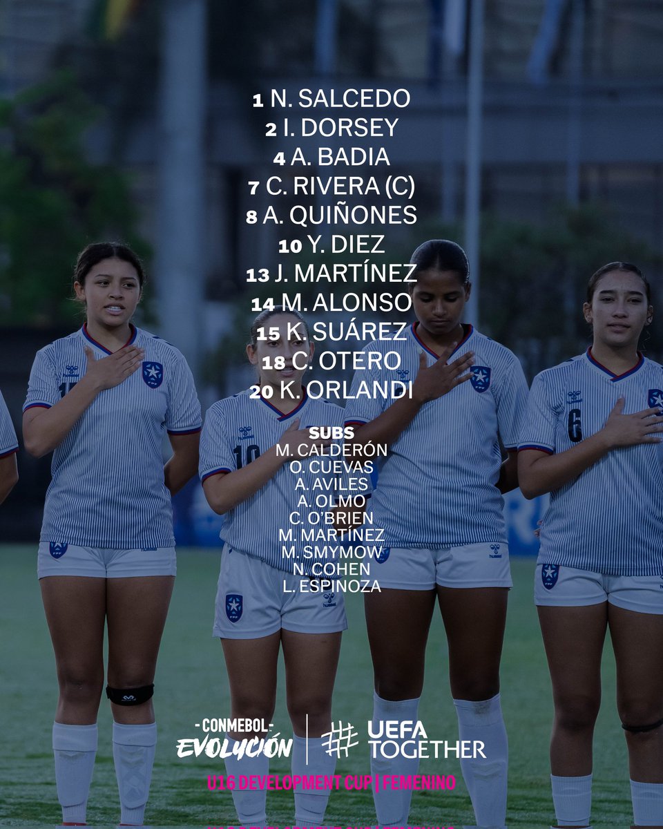 FPFPuertoRico's tweet photo. ⚽️🇵🇷 XI INICIAL

Irlanda del Norte vs Puerto Rico 

Selección Sub-16 Femenina

🖥 Transmisión en YouTube:  Conmebol 

#FPFPuertoRico #Futbol #PuertoRico https://t.co/znoVcUGA69