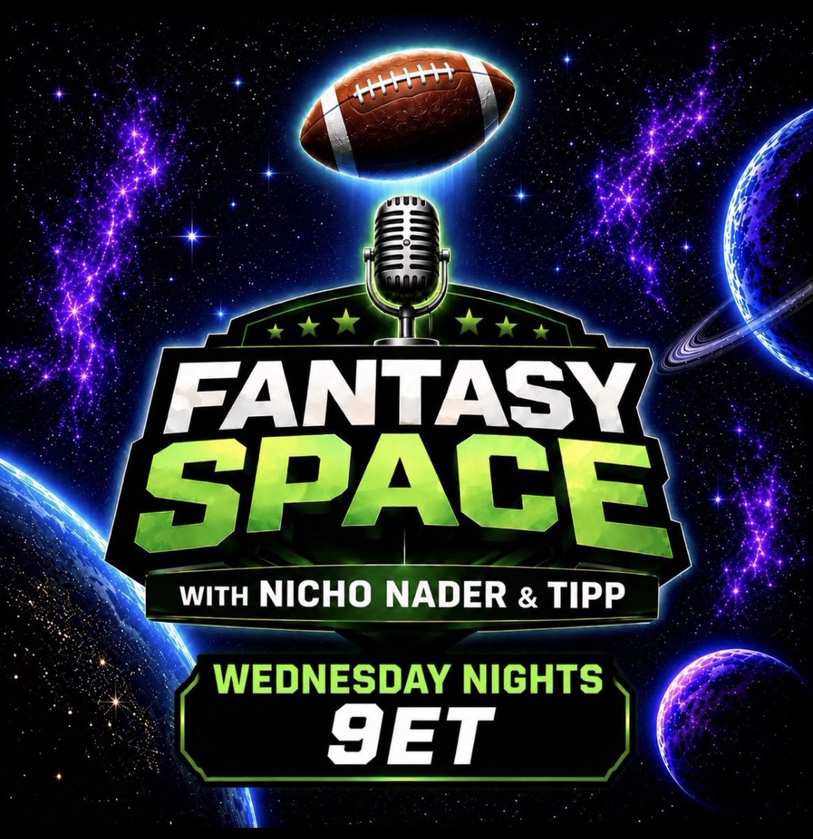 ffspacepod's tweet photo. Tonight's the night. Our Fantasy Football Space Podcast launches tonight at 9 pm EST.  

Lots to discuss today, with the recent A.J. Brown news, Myles Garrett, Best Ball drafts, and much more.  

Tap in and set those weekly reminders! https://t.co/Gk8OLo9nFJ