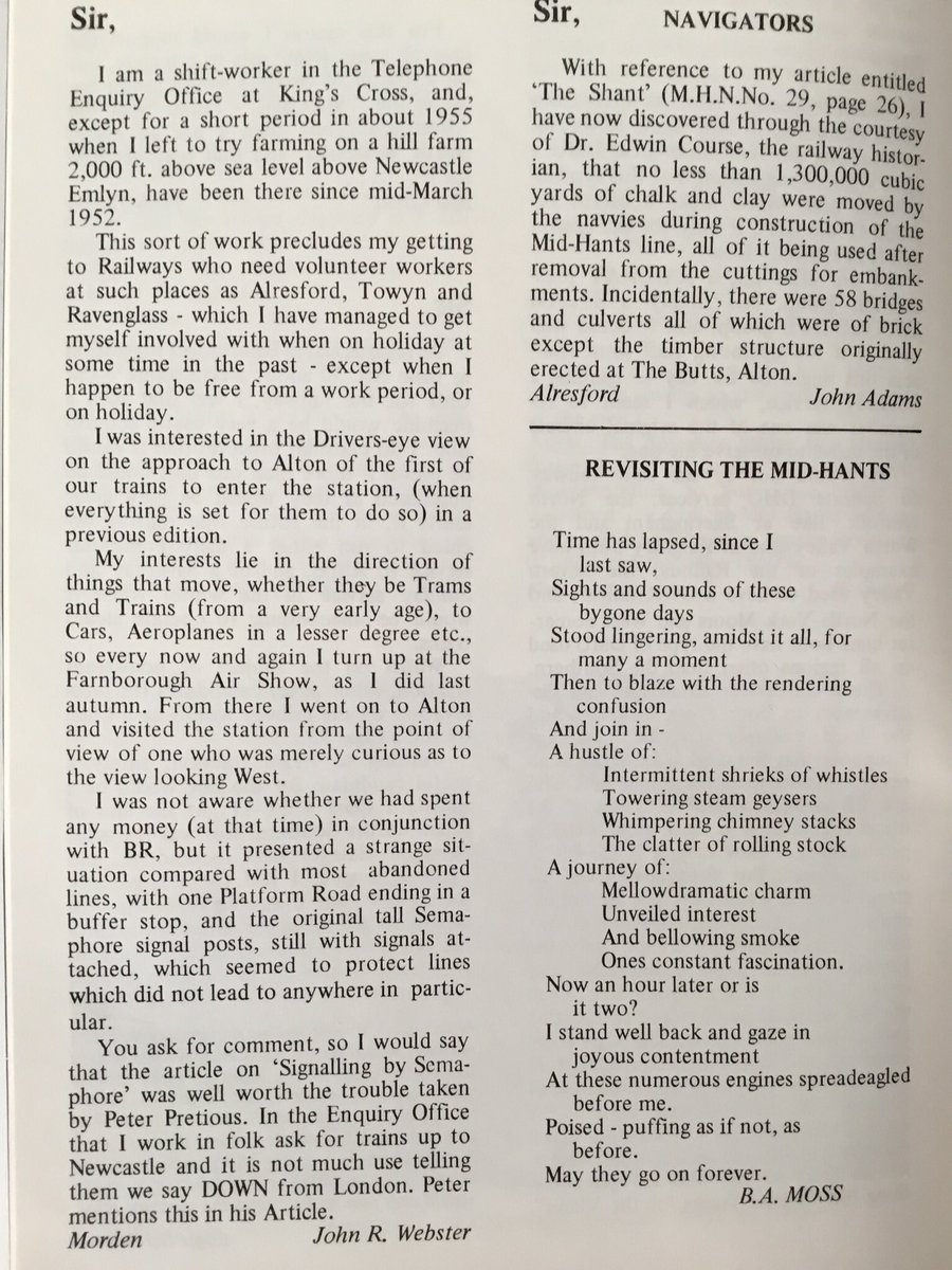 UnknownPoet49's tweet photo. B A MOSS ARCHIVE: The Untold Story. The memories from Sun Lane watching a branch line in action and travelling on the last train, inspired me to approach the Mid-Hants News. During publication I was asked if I would write another one, which I was able to, and one more followed. https://t.co/637nTSNqUW