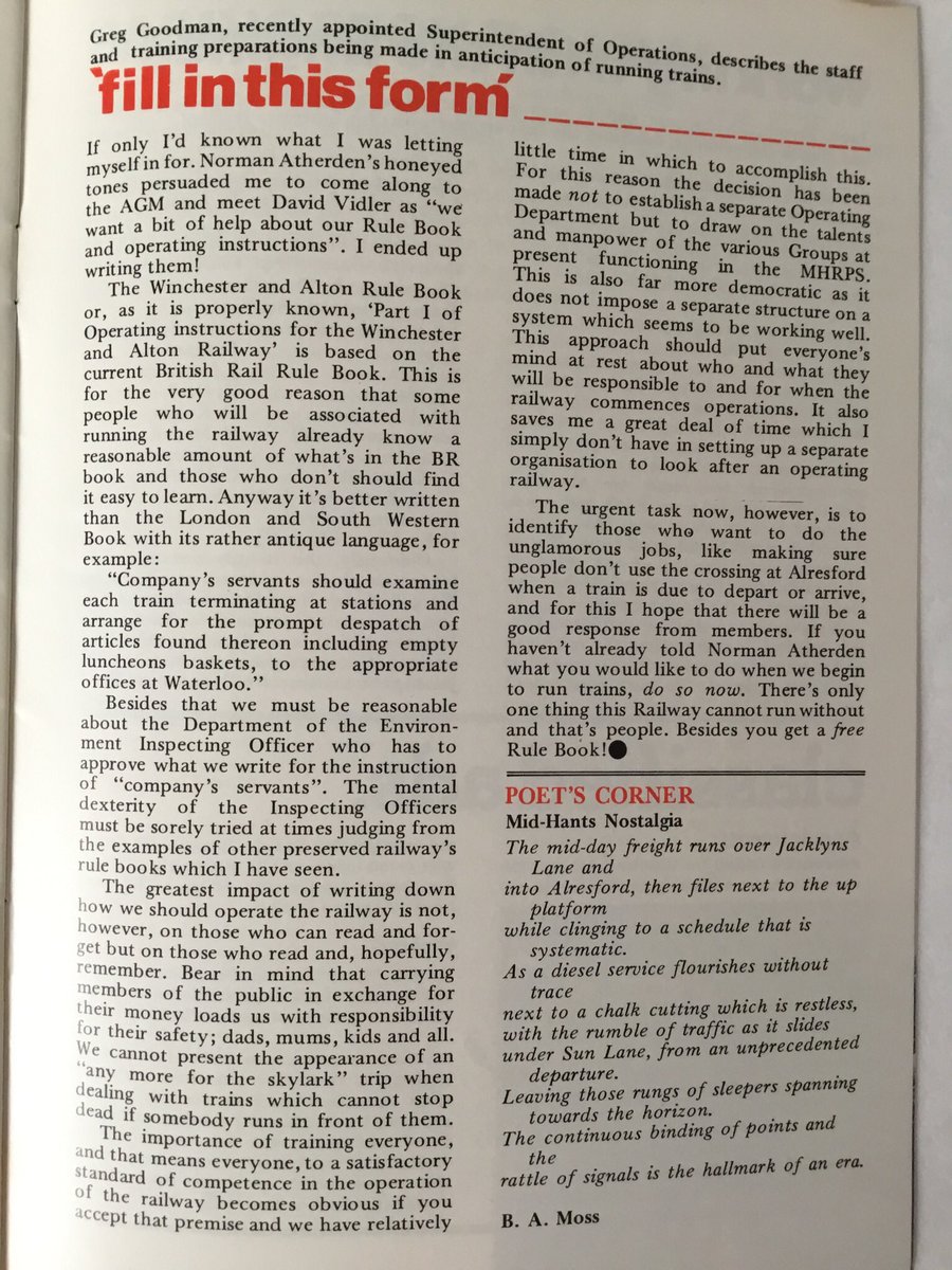 UnknownPoet49's tweet photo. B A MOSS ARCHIVE: The Untold Story. The memories from Sun Lane watching a branch line in action and travelling on the last train, inspired me to approach the Mid-Hants News. During publication I was asked if I would write another one, which I was able to, and one more followed. https://t.co/637nTSNqUW