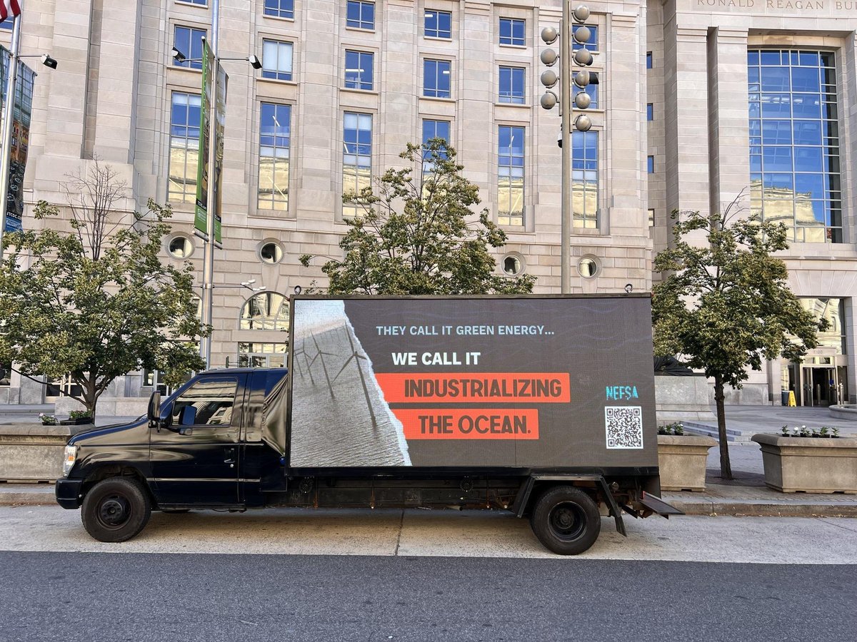 fishstewardship's tweet photo. If you’re in Washington, D.C. today for Capitol Hill Ocean Week, be on the lookout for our mobile billboard!

Offshore wind is a war on commercial fishermen. We’re grateful that @POTUS continues to defend this vital industry! https://t.co/NzGiFmP5Cn