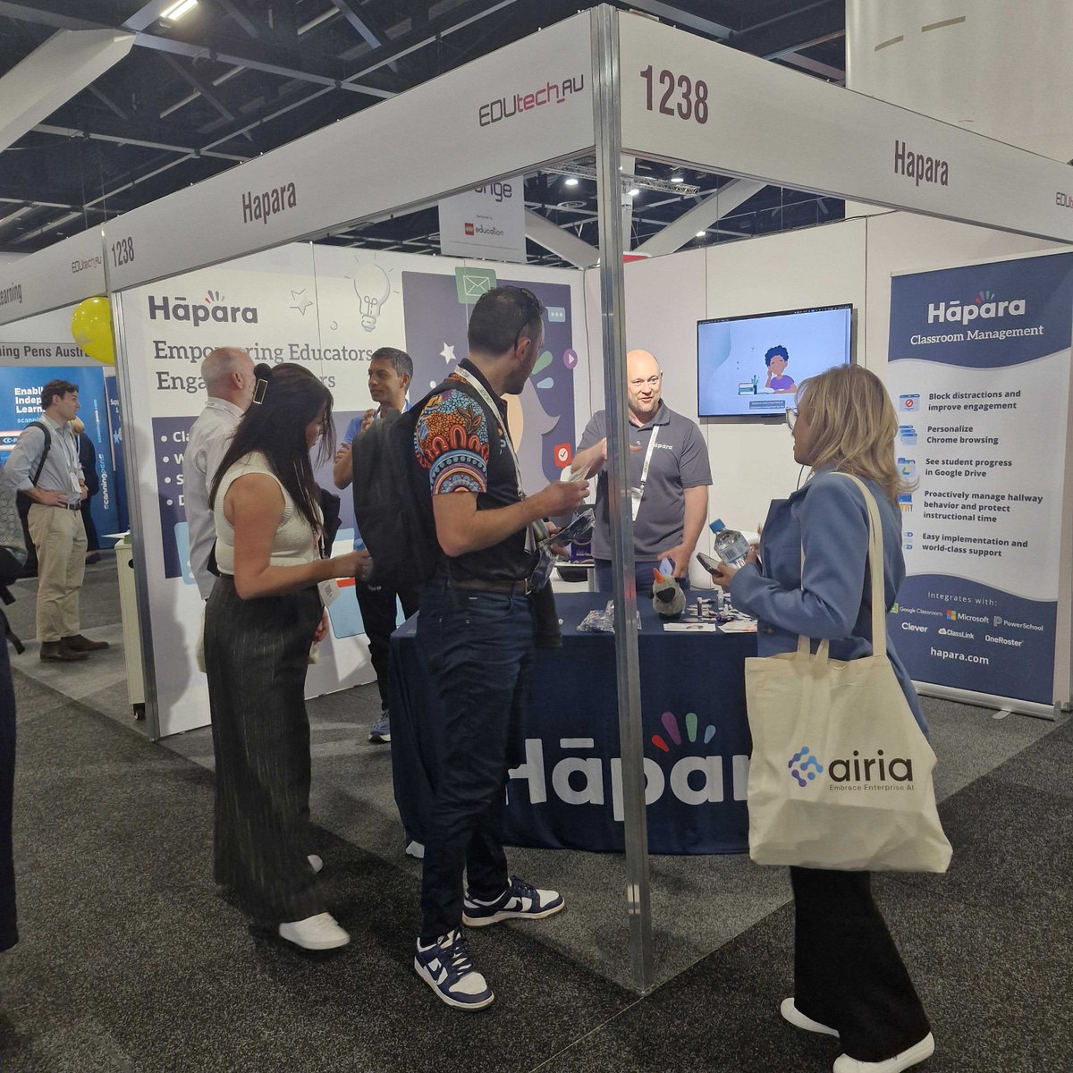 hapara_team's tweet photo. Day one at #EDUtechAU was a success! 🇦🇺

We loved connecting with educators and leaders across the region and sharing how Hāpara helps schools create safe, engaging and focused digital learning environments.

We’re back for day two in Sydney, so come see us and say hello! https://t.co/YiRbDprf9F