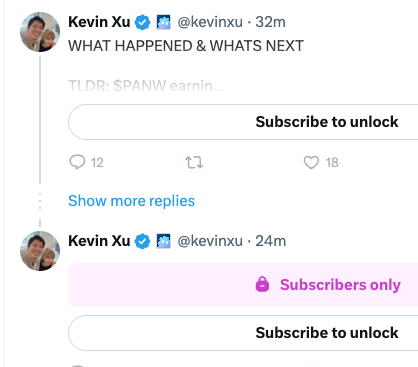 GuyVisor's tweet photo. @kevinxu $200/month to get notified how to bag hold a 2xlev etf

Anyone have @Ross__Hendricks  referral link? I hear he is just as impressive as this furu! @PANW https://t.co/4Y8ZaQ56ps