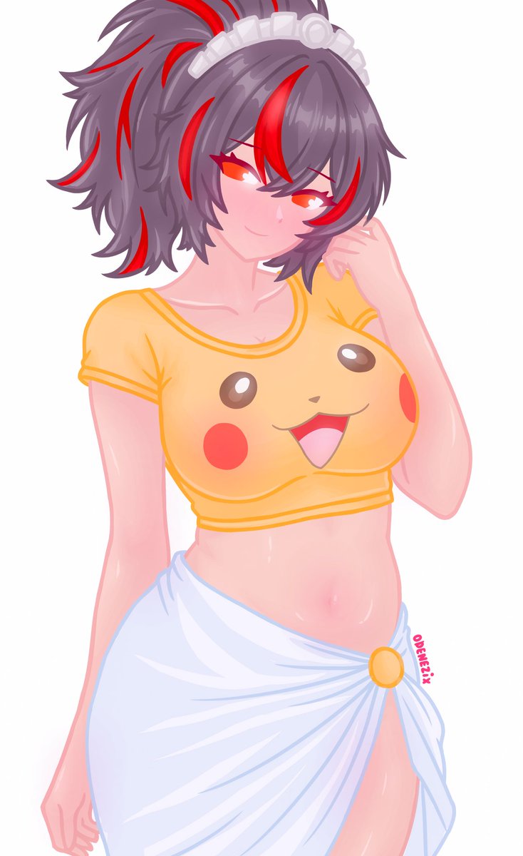 Odenezix's tweet photo. Zhu Yuan in Pikachu crop top ❤️‍🔥 
#zhuyuan #zzzero #fanart #ZenlessZoneZero #Pikachu https://t.co/vEU5OTWP48