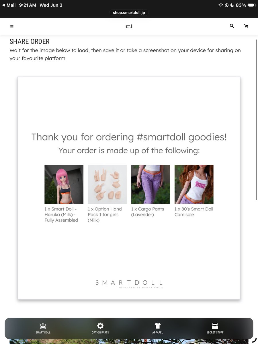 LadyDeath665's tweet photo. @SmartdollLand Yay it worked, I was trying not to buy Haruka in milk until you dropped the pink goodies and I caved. Although, I think my wallet wanted the site to stay glitched…… https://t.co/t2AMiHU7Gh