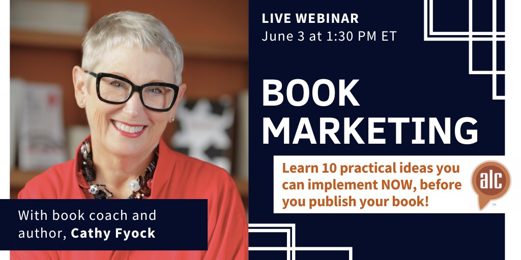 authorlearning's tweet photo. TODAY: Book strategist Cathy Fyock will share 10 valuable ideas for building a readership during the writing stage.
https://t.co/UjRGwIJ36g #writingworkshops #bookmarketing #bookselling #bookpromotion #writerslife #amwriting #author #authorpreneur https://t.co/lQNUpvKFgK