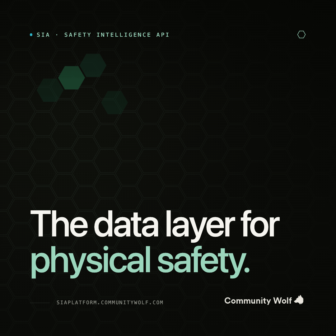 CommunityWolfAI's tweet photo. There is a weather API.
A payments API.
A maps API.

There has never been one for physical safety.

So every team built it themselves or made do with stale public crime data.
SIA changes that. https://t.co/XYjT01cXYA