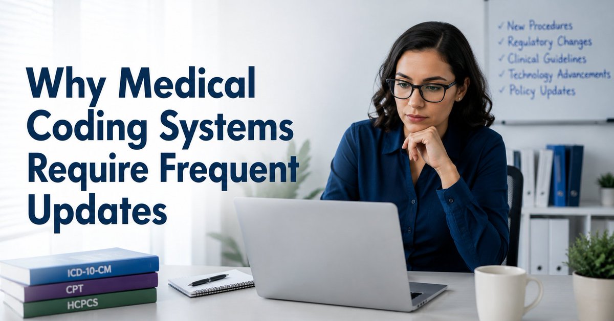 DBrems89601's tweet photo. Why Medical Coding Systems Require Frequent Updates
https://t.co/64qqGRmmYw
Why medical coding systems require frequent updates: to maintain compliance, improve accuracy, and support efficient claims processing. #MedicalCoding #HealthcareCompliance #RCM https://t.co/3MuJTMy2B3