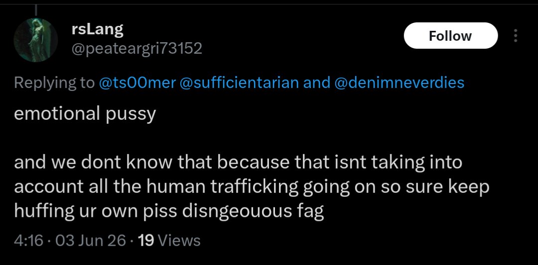 ts00mer's tweet photo. @peateargri73152 @sufficientarian @denimneverdies Least homophobic christian https://t.co/2ZWl6b2J6E