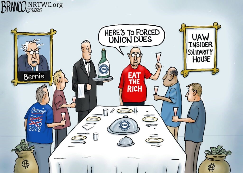 NILRR's tweet photo. UAW Socialists International Union President proudly declares a new economic disruption. https://t.co/81PrrPJzBK