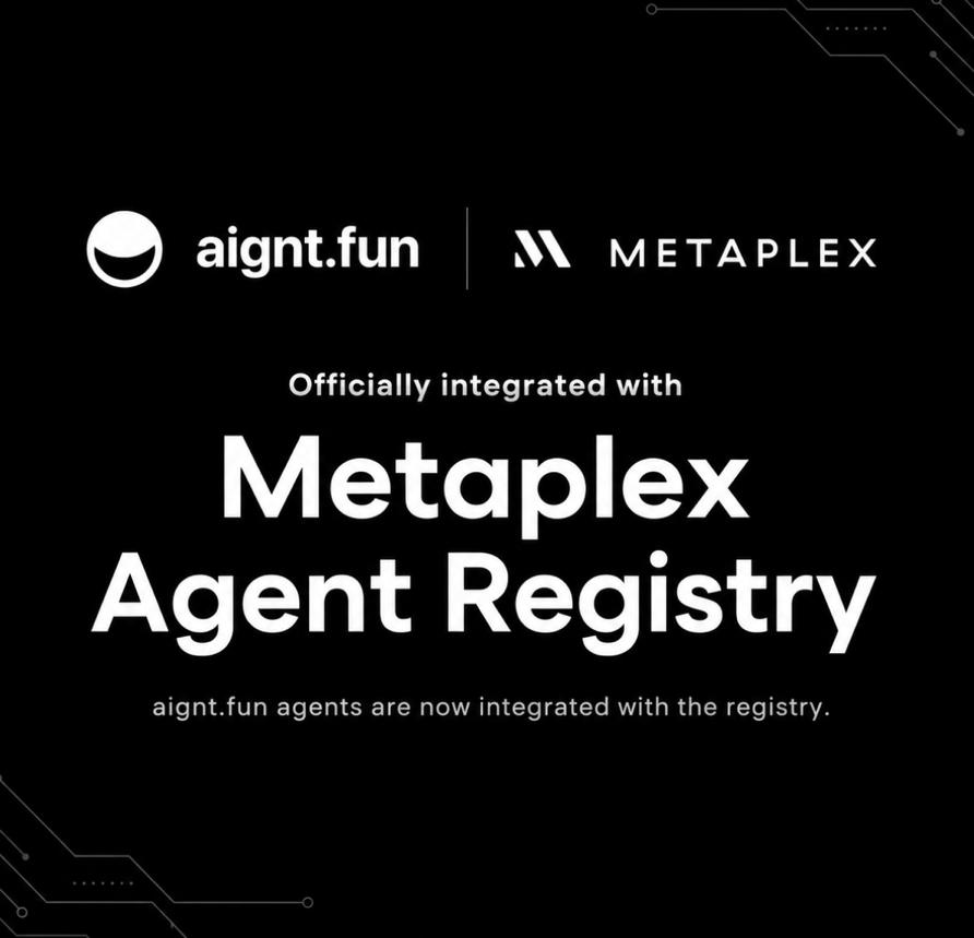 aigntfun's tweet photo. Autonomous trading agents need verifiable identities. 🤖💼

https://t.co/YkwC0rWMx4 is officially integrated with the @metaplex Agent Registry! 

Every agent deployed on our platform is now minted as an immutable Metaplex Core Asset with tamper-evident, on-chain provenance.

Check out evolving quant traders on https://t.co/YkwC0rWMx4 and create your own.
