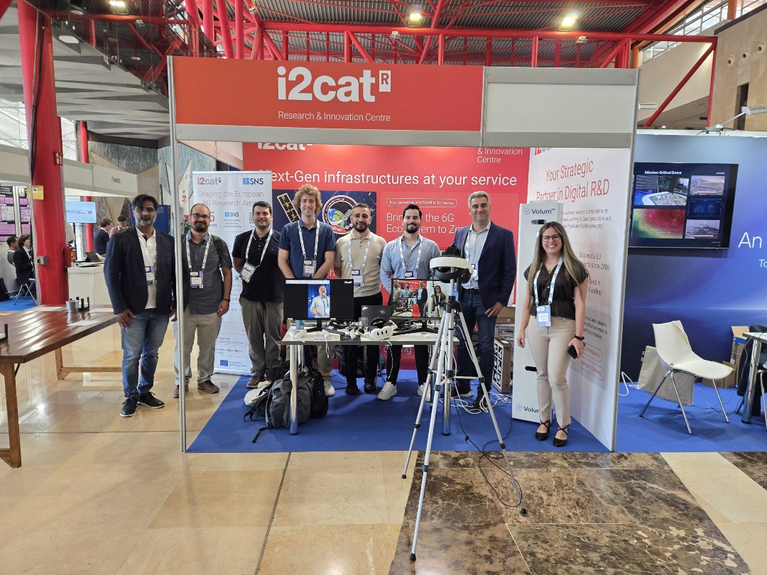 i2CAT's tweet photo. 🚀 We are at @EuCNC &amp; 6G Summit 2026 in Málaga!

🛜 Visit us at Booth 98 to discover our latest R&amp;D in Non-Terrestrial &amp; Satellite Networks, Immersive Media, V2X Mobility and more through live demos.

🔗 Check our agenda at: https://t.co/U2PAy3UKxJ

#i2CATresearch https://t.co/9VgV3K7WPU