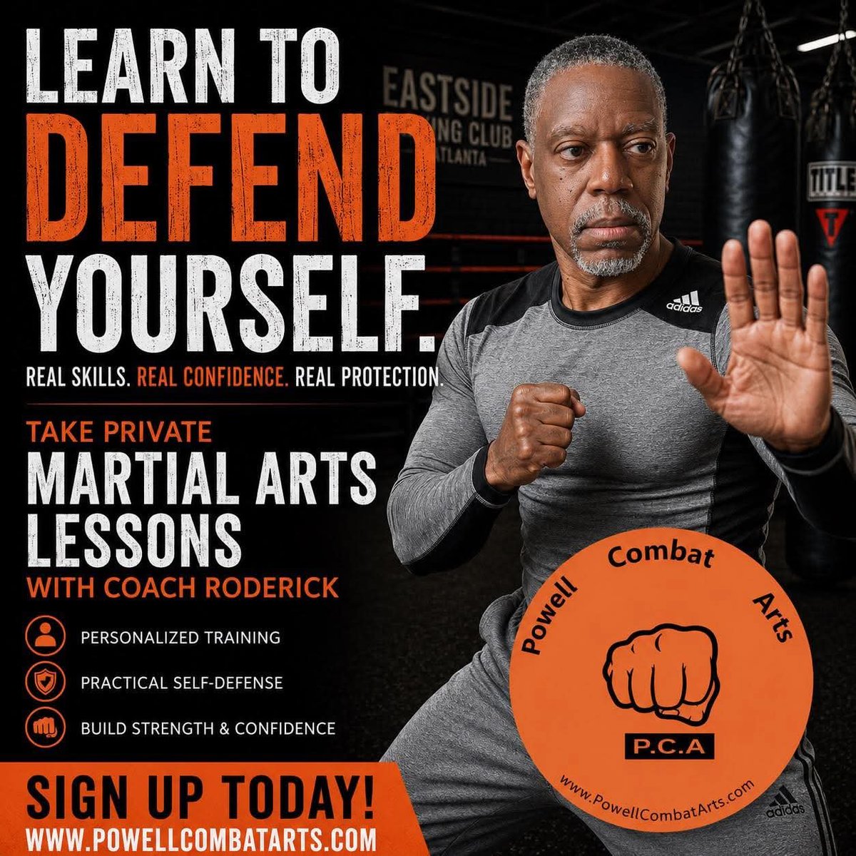 PowellCombat's tweet photo. In Atlanta, self-defense isn’t optional. It’s essential. 👊🏾 #CoachRoderick #SelfDefense #MartialArts #PowellCombatArts https://t.co/vT7ztTgyk7
