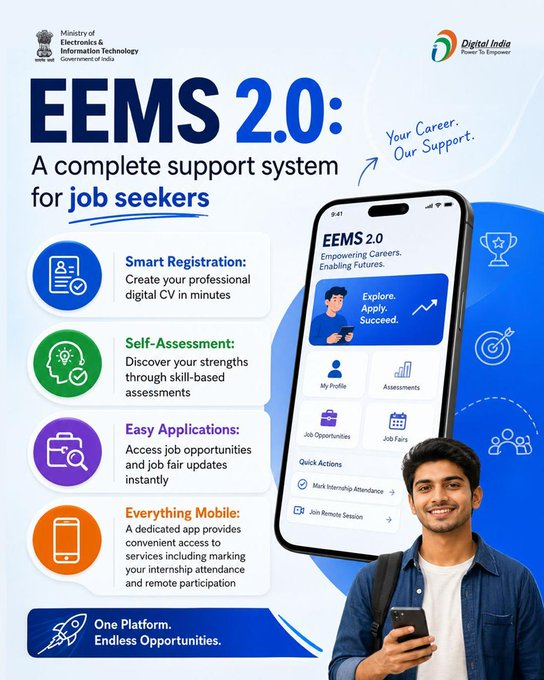 techfryerr's tweet photo. The Government of Rajasthan introduces the Employment Exchange Management System (EEMS) 2.0 portal; a full digital platform for job seekers. https://t.co/URJuGSz2AW