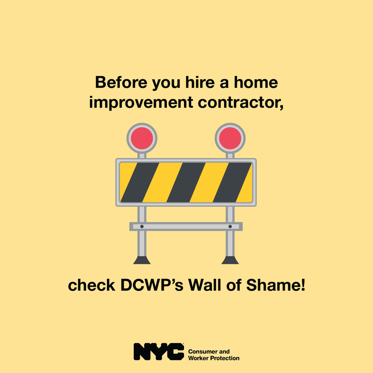 helloDCWP's tweet photo. Before you hire a home improvement contractor, check to make sure they’re licensed!

DCWP just updated our Wall of Shame, a list of contractors illegally operating without a license within the past 12 months.

Check it out at https://t.co/5iLCjT6j3u https://t.co/7JBpOgpdQU
